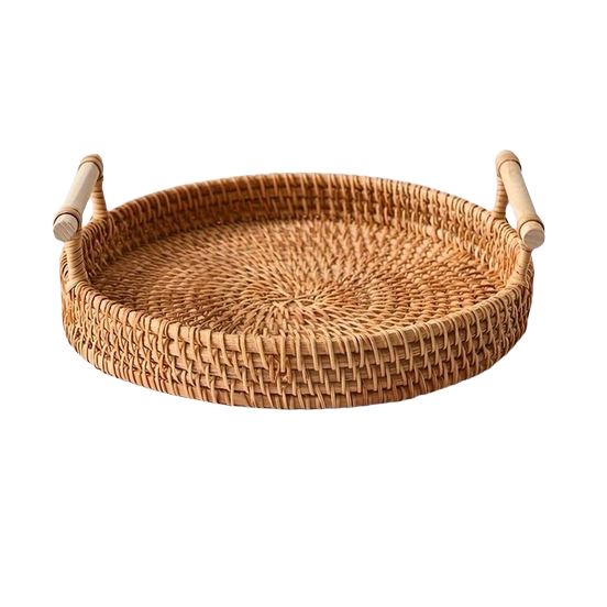 Woven Round Serving Tray